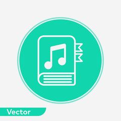 Music book vector icon sign symbol