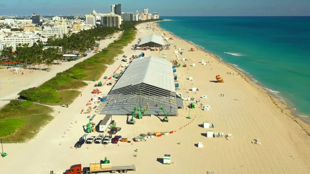 Aerial video event tents in Miami Beach