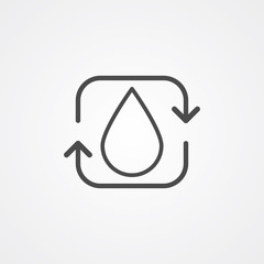 Recycle water vector icon sign symbol