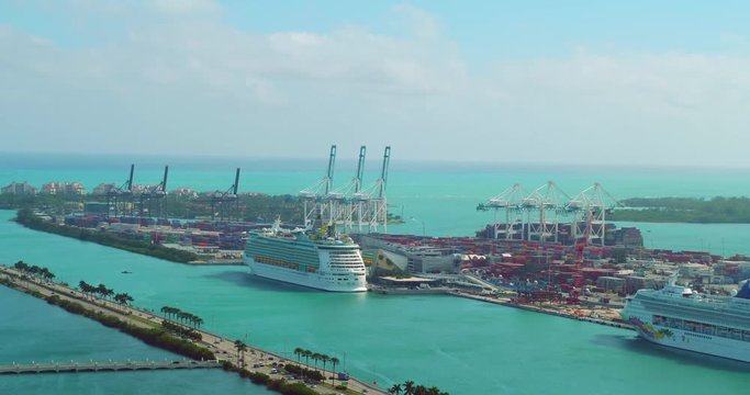 Aerials Port Miami 4k