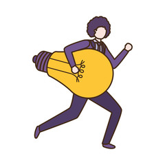 Businessman with lightbulb avatar character