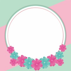 Fototapeta premium Floral frame with flowers