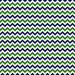 Green and Navy Chevron Seamless Pattern - Green, white, and navy blue zig zag chevron design