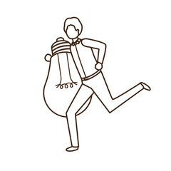 Businessman with lightbulb avatar character