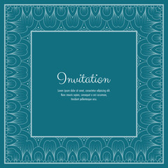 Abstract ornamental lace frame for greeting card or invitation