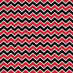 Red and Black Chevron Seamless Pattern - Red, white, and black zig zag chevron design