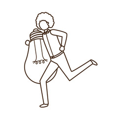 Businessman with lightbulb avatar character