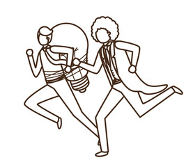 Businessmen with lightbulb avatar character