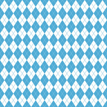 Argyle Seamless Pattern - Classic and clean light blue and white argyle