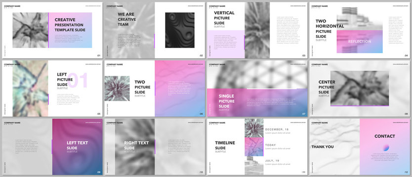 Minimal presentations design, portfolio vector templates with elements on white background. Multipurpose template for presentation slide, flyer leaflet, brochure cover, report, marketing, advertising.