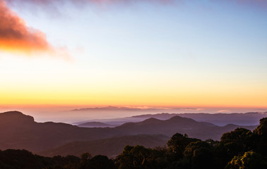 A panorama view of mountain in morning.