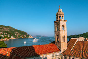 View from the old town of Dubrovnik to the Adriac sea