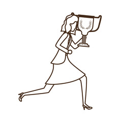 businesswoman with trophy avatar character