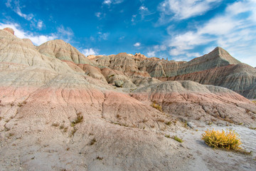 Fototapeta na wymiar Panoramic View of Badlands Geological Features