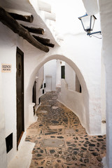 View of a typical residence of fishing village of Binibeca Menorca Spain