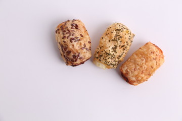 delicious salted cake on white background