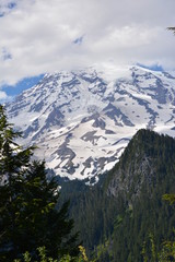 Fototapeta premium Rainier and Olympic Mountains