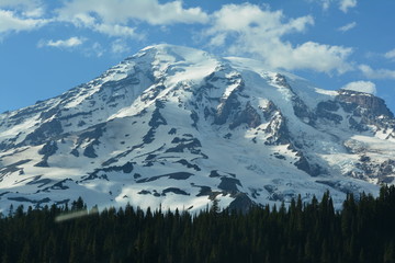 Fototapeta premium Rainier and Olympic Mountains