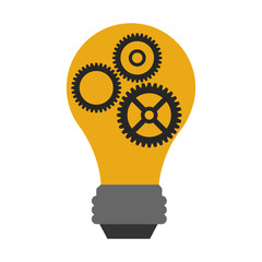 Bulb light with gears symbol