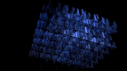 Blue digital space abstract technology background.