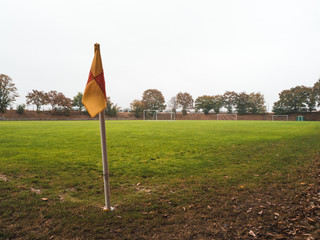 Corner flag of Rural soccer pitch in Germany