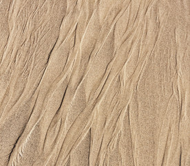 patterns in the sand, drawings in the sand from the wind and water