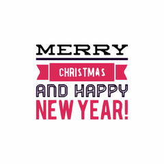 Merry Christmas and Happy New Year vector card