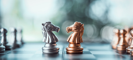 Chess game competition business concept , Business competition concept Fighting and confronting...