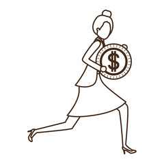 businesswoman with dollar sign avatar character