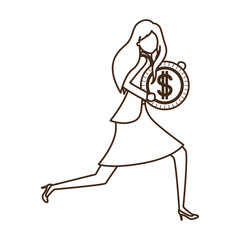 businesswoman with dollar sign avatar character