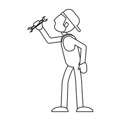 Car mechanic concept in black and white