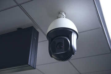 CCTV Camera hanging on the roof