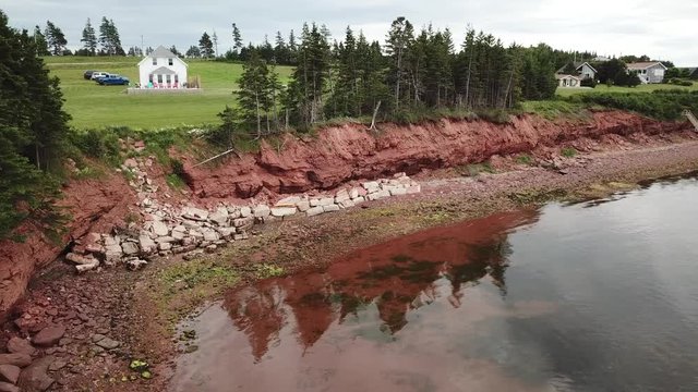 prince edward island coastline - aerial drone shot