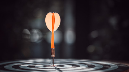 Bullseye is a target of business. Dart is an opportunity and Dartboard is the target and goal. So both of that represent a challenge in business marketing as concept. - obrazy, fototapety, plakaty