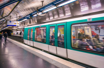 The subway train in Paris