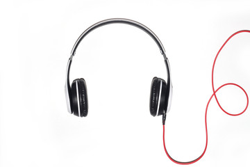 White headphones isolated on a white background