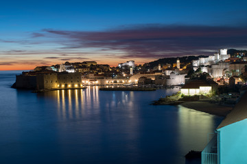 Fototapeta na wymiar Dubrovnik, Croatia in the twilight