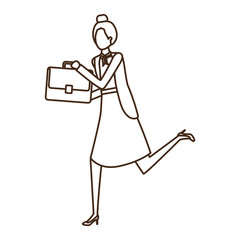 business woman with portfolio avatar character