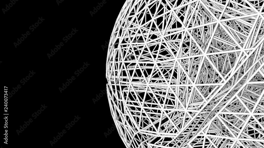 Poster connection abstract structure shaped in sphere, futuristic technology wire frame, geometric digital 
