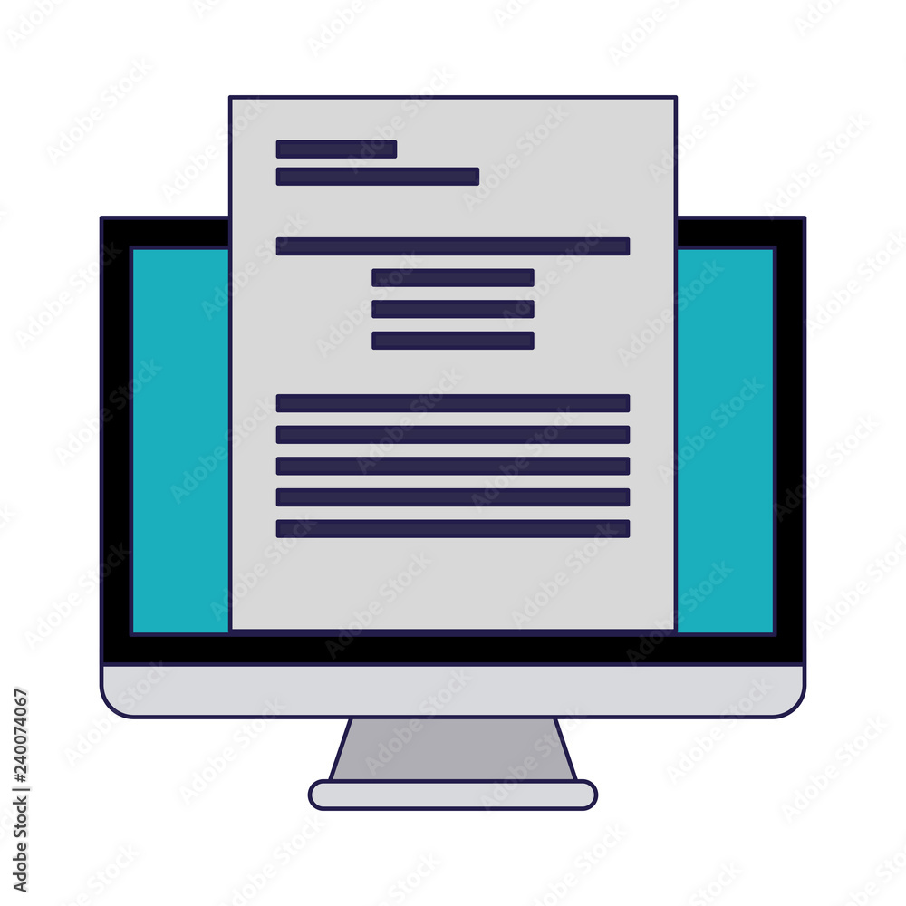 Poster computer screen with document