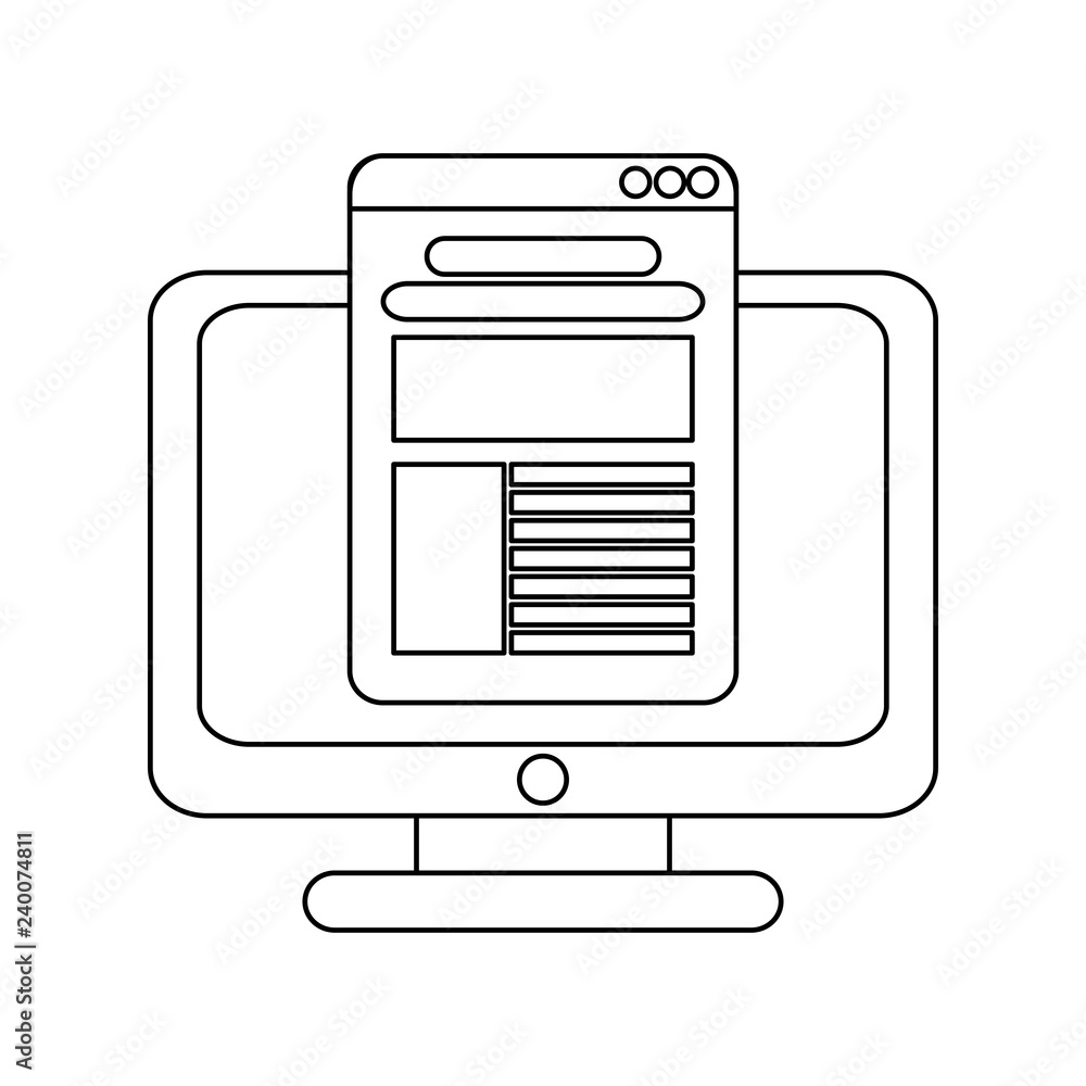Poster computer with web app technology in black and white