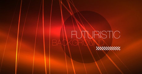 Neon glowing magic background, neon banner, night sky wallpaper. Magic light effect. Christmas abstract pattern.