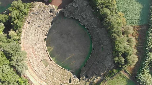 the ruins of a Roman Amphitheater in Sturi Tuscany