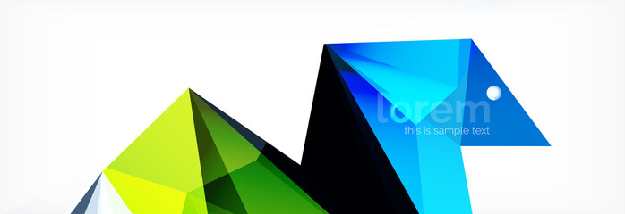 Vector colorful geometric triangle background, crystal banner design