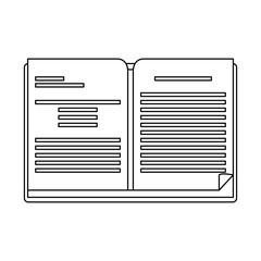 Book open symbol in black and white