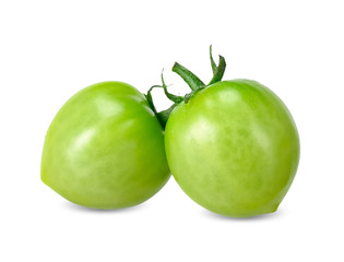 Green tomato isolated with clipping path