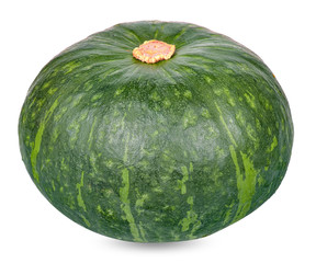 Green pumpkin isolated on white clipping path