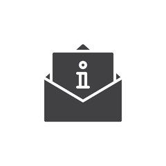 Information message envelope vector icon. filled flat sign for mobile concept and web design. Info mail simple solid icon. Symbol, logo illustration. Pixel perfect vector graphics