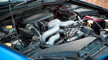 The photo of the automobile engine