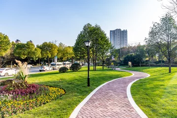Foto op Plexiglas modern gebouw en prachtig park, china © MyCreative